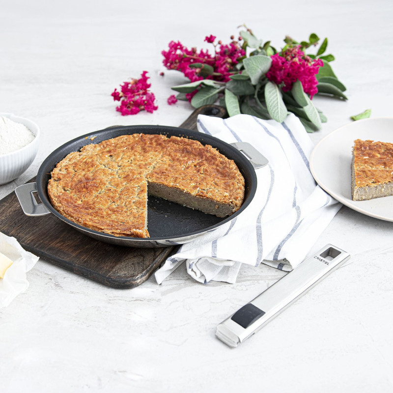 POELE 24CM STRATE AMOVIBLE ANTI-ADHERENTE - CRISTEL