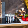FAITOUT INOX 16CM + COUVERCLE VERRE - 1826 - CRISTEL