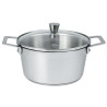 FAITOUT INOX 24CM + COUVERCLE VERRE - 1826 - CRISTEL