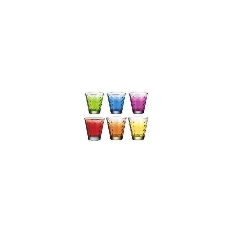 OPTIC MULTICOLOR -SET 6 VERRES BAS - LEONARDO