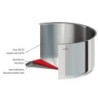 MUTINE - SET 3 CASSEROLES + 1 POIGNEE AMOVIBLE NOIRE- CRISTEL