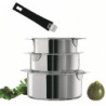 MUTINE - SET DE 3 CASSEROLES AVEC POIGNEE AMOVIBLE - CRISTEL