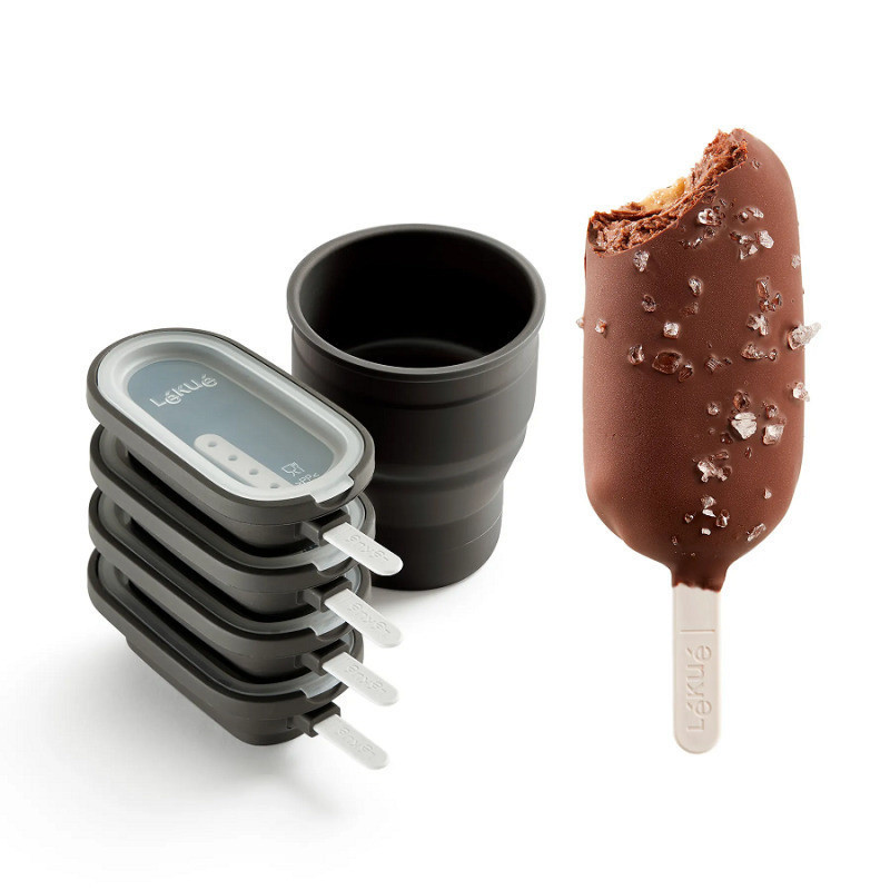 KIT MOULES À GLACE MAGNUM EN SILICONE CLASSIC CREAMY- LEKUE