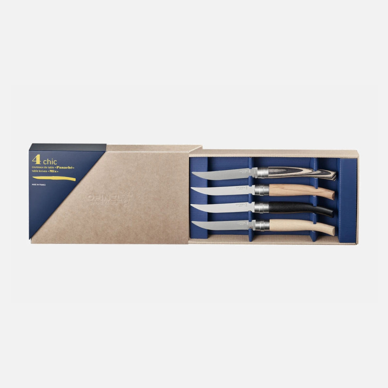 COFFRET 4 COUTEAUX OPINEL TABLE CHIC