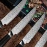 COFFRET DE 4  COUTEAUX STEAK EBENE - LAME DAMAS - CHROMA