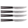Coffret de 4 couteaux Steak Lame Damas- manche ébène - Chroma