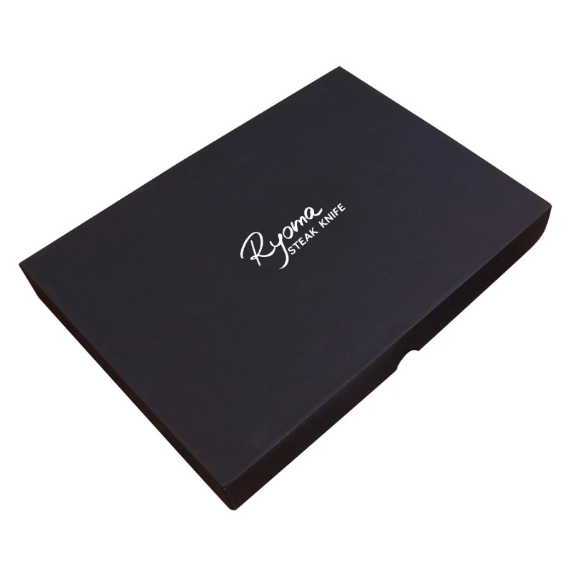 COFFRET DE 4  COUTEAUX STEAK EBENE - LAME DAMAS - CHROMA